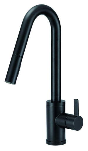 Gerber D457230BS Satin Black Amalfi Single Handle Pull-down Kitchen Faucet