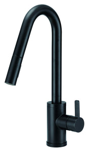 Gerber D457230BS Satin Black Amalfi Single Handle Pull-down Kitchen Faucet