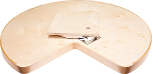 Hardware Resources LSK32-S 32" Kidney Wood Lazy Susan Shelf with Swivel