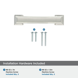 Amerock Cabinet Pull Satin Nickel 3 inch (76 mm) Center to Center Appoint 1 Pack Drawer Pull Drawer Handle Cabinet Hardware