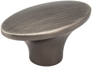Jeffrey Alexander 650-BNBDL 1-7/8" Overall Length Brushed Pewter Oval Hudson Cabinet Knob