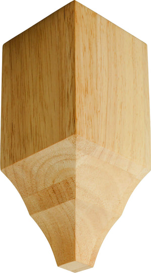 Hardware Resources MCB-2-RW 3" W x 3" D x 6-1/4" H Rubberwood Inside Corner Cornice Block