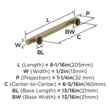 Amerock BP37106BBZ Everett 6-5/16 in (160 mm) Center-to-Center Golden Champagne Cabinet Pull Kitchen Cabinet Hardware Furniture Hardware Bathroom Drawer Handle