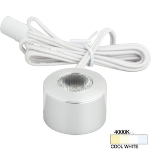 Task Lighting L-MR-CL-1BA-40 105 Lumen Brushed Aluminum Mini Round Puck Light, 4000K Cool White