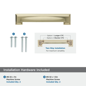 Amerock Cabinet Cup Pull Golden Champagne 5-1/16 inch & 6-5/16 inch (128 mm & 160 mm) Center to Center Appoint 1 Pack Drawer Pull Drawer Handle Cabinet Hardware