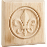 Hardware Resources FDLROS1HMP 3" W x 7/8" D x 3" H Maple Fleur-de-lis Rosette