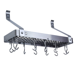 Enclume PR8BF-24 SS 24" Bookshelf Rack w/Straight Arms & 12 Hooks SS