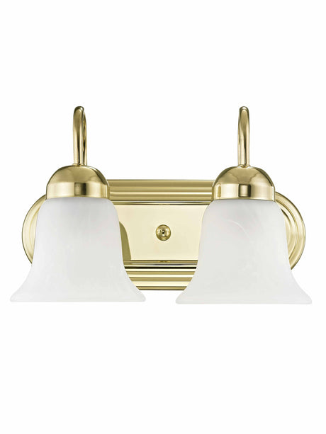 Livex Lighting 1072-02 Riviera 2-Light Bath Light, Polished Brass, 14 x 8 x 8