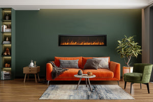 Amantii BI-40-XTRASLIM Panorama Xtraslim Full View Smart Electric  - 40" Indoor /Outdoor WiFi Enabled  Fireplace, featuring a MultiFunction Remote, Multi Speed Flame Motor, Glass Media & a Black Trim