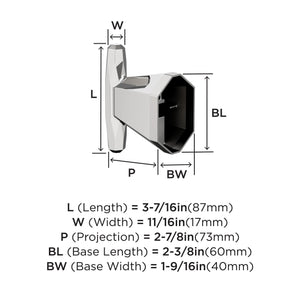 Amerock BH3604026 Chrome Single Robe Hook 3-7/16 in. (87 mm) Length Towel Holder St. Vincent Towel Hook for Bathroom Bathroom Hardware Bath Accessories
