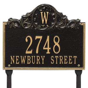 Whitehall 1109BG - Personalized Acanthus Monogram Plaque - Lawn - 3 Line