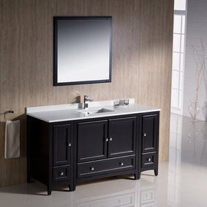 Fresca FVN20-123612ES Fresca Oxford 60" Espresso Traditional Bathroom Vanity