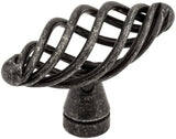 Jeffrey Alexander I350-SIM 2" Overall Length Distressed Antique Silver Twisted Zurich Cabinet "T" Knob