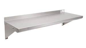 John Boos EWS8-1260 Stainless Steel Standard Wall Shelf, 60" Length x 12" Width