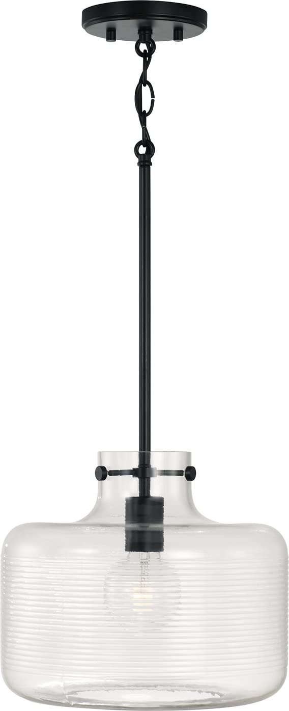 Capital Lighting 342511MB Brighton 1 Light Pendant Matte Black