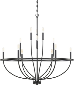 Capital Lighting 428501MB Greyson 12 Light Chandelier Matte Black