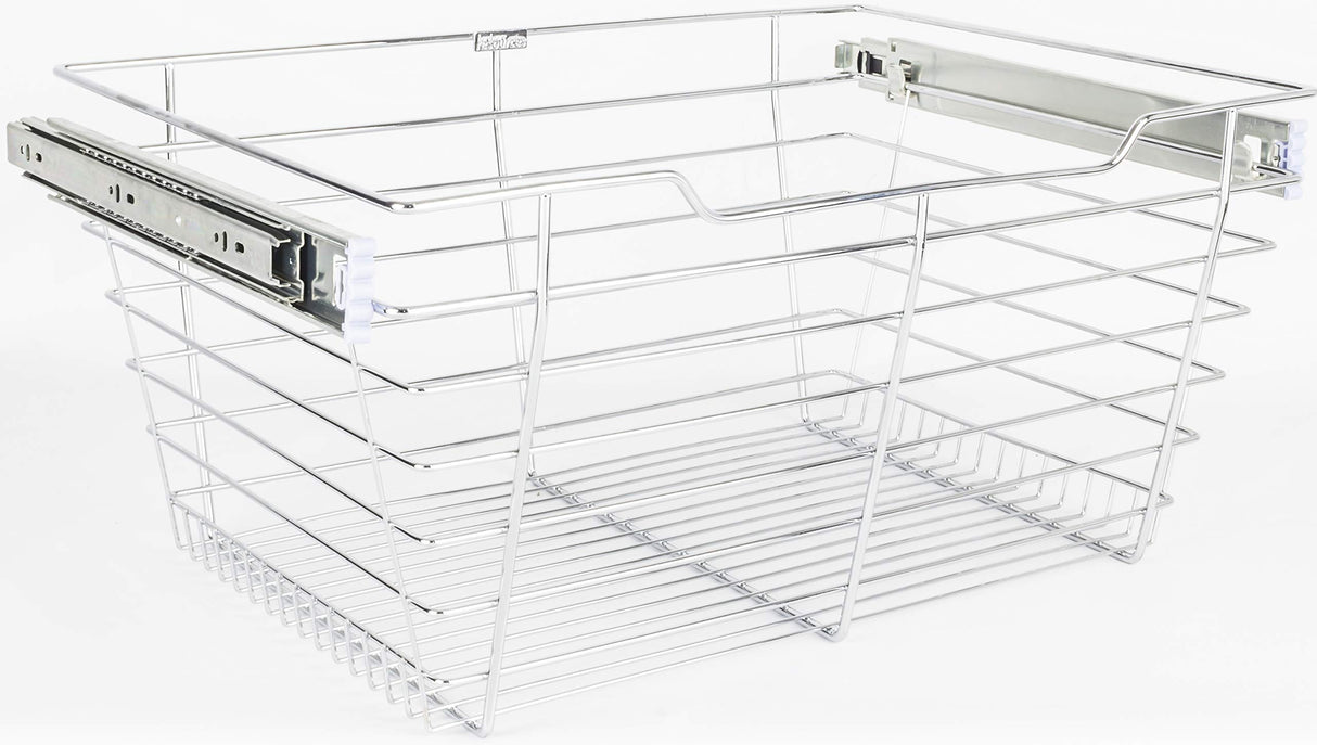Hardware Resources POB1-142911CH Chrome Closet Pullout Basket with Slides 14"D x 29"W x 11"H