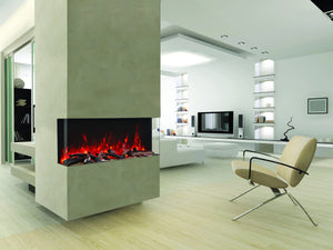 Amantii 72-TRV-XT-XL Trv View Extra Tall Smart Electric - 70" Indoor / Outdoor WiFi Enabled  3 Sided Electric Fireplace Featuring a 22" Height, MultiFunction Remote, Multi Speed Flame Motor, and a Selection of Media Options