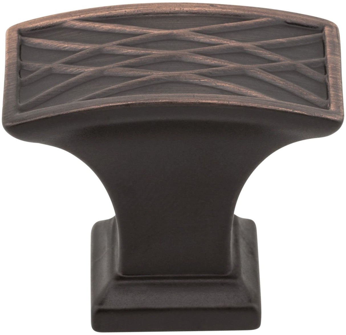 Jeffrey Alexander 535L-BNBDL 1-1/2" Overall Length Brushed Pewter Rectangle Geometric Pattern Aberdeen Cabinet Knob