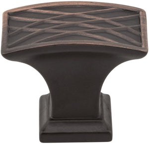 Jeffrey Alexander 535L-BNBDL 1-1/2" Overall Length Brushed Pewter Rectangle Geometric Pattern Aberdeen Cabinet Knob