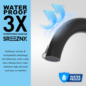 Bathroom Sink Faucet 3 Hole, 8 Inch Widespread Bathroom Faucets, Sink Faucet Black with Pop-up Drain & Hose