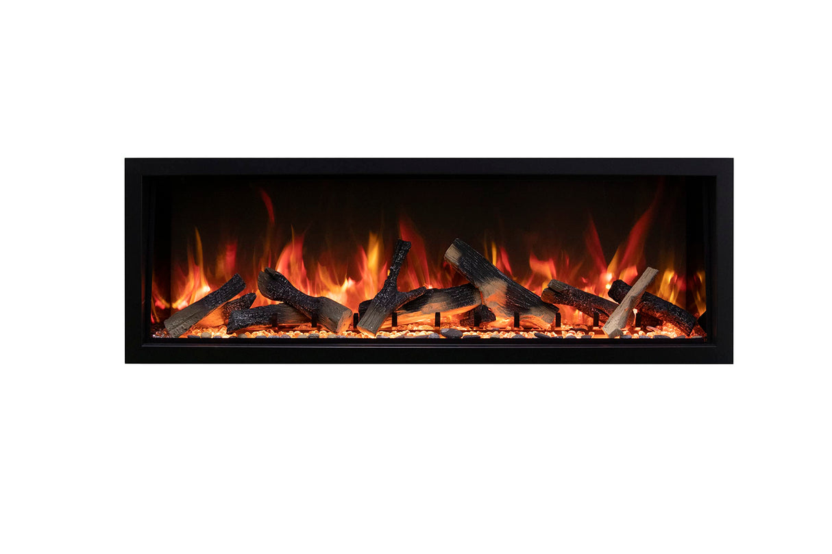 Amantii SYM-60-XT Symmetry Xtra Tall Smart Electric  60" Indoor / Outdoor WiFi Enabled Fireplace, Featuring a MultiFunction Remote Control , Multi Speed Flame Motor, and a Selection of Media Options