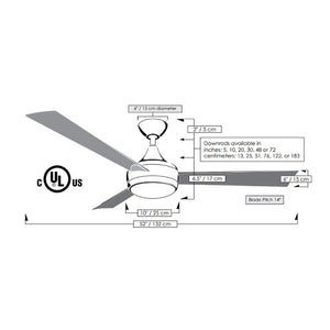 Matthews Fan DA-BB-BW Donaire wet location 3-Blade paddle fan constructed of 316 Marine Grade Stainless Steel