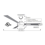 Matthews Fan DA-WH-WH Donaire wet location 3-Blade paddle fan constructed of 316 Marine Grade Stainless Steel