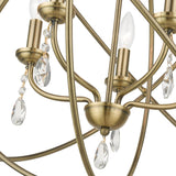 Livex Lighting 40905-01 Aria Collection 5-Light Chandelier for Entryways and Bedrooms, Antique Brass