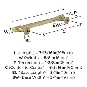 Amerock BP36771BBZ Golden Champagne Cabinet Pull 6-5/16 in (160 mm) Center-to-Center Cabinet Handle Winsome Drawer Pull Kitchen Cabinet Handle Furniture Hardware