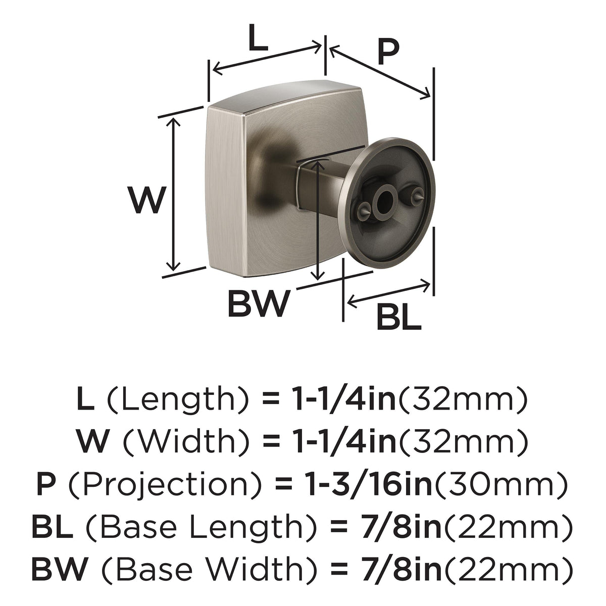Amerock BP37101G10 Everett Knob, Satin Nickel