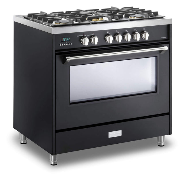 Verona VDFSGE365E Designer 36" Dual Fuel Single Oven Range - Matte Black