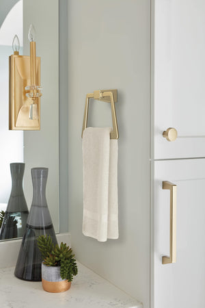 Amerock BH36002BBZ Golden Champagne Towel Bar 6-13/16 in (173 mm) Length Towel Holder Blackrock Hand Towel Holder for Bathroom Wall Small Kitchen Towel Holder Bath Accessories