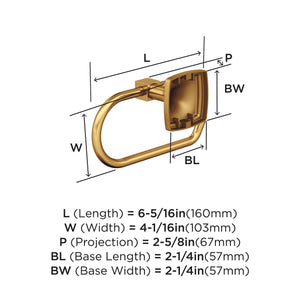Amerock BH36091CZ Champagne Bronze Single Post Toilet Paper Holder 7-1/16 in. (179 mm) Length Toilet Tissue Holder Stature Bath Tissue Holder Bathroom Hardware Bath Accessories