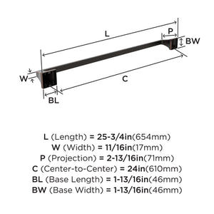 Amerock BH36024ORB Oil Rubbed Bronze Towel Bar 24 in (610 mm) Towel Rack Mulholland Bathroom Towel Holder Bathroom Hardware Bath Accessories
