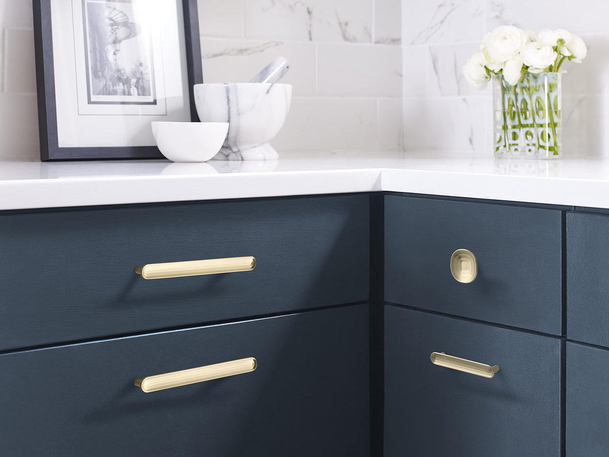 Amerock Cabinet Pull Golden Champagne 6-5/16 inch (160 mm) Center to Center Concentric 1 Pack Drawer Pull Drawer Handle Cabinet Hardware