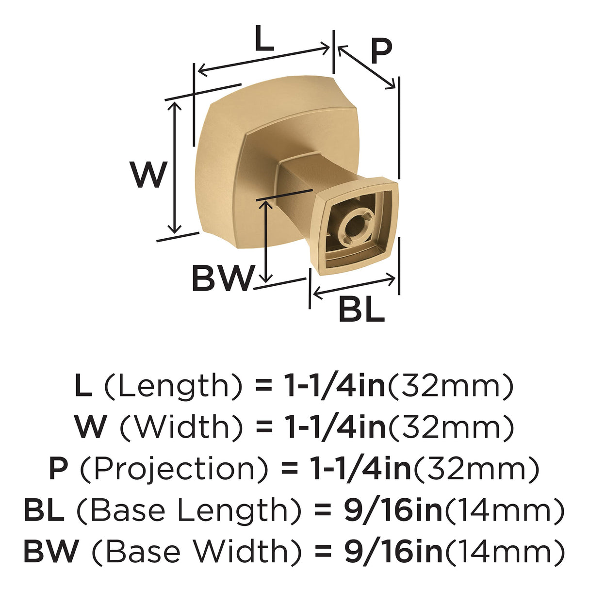 Amerock Cabinet Knob Champagne Bronze 1-1/4 inch (32 mm) Length Stature 1 Pack Drawer Knob Cabinet Hardware