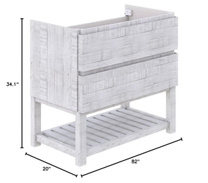 Fresca FCB31-361236RWH-FS Fresca Formosa 82" Floor Standing Open Bottom Double Sink Modern Bathroom Cabinet in Rustic White