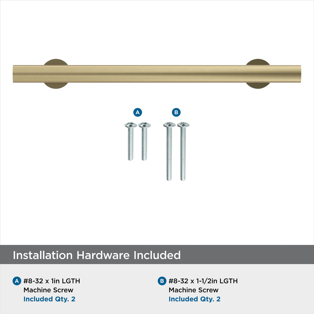 Amerock Cabinet Pull Golden Champagne 5-1/16 in (128 mm) Center-to-Center Drawer Pull Radius Kitchen and Bath Hardware Furniture Hardware