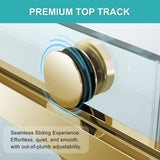 Milano Double Sliding Shower Door, 60 in.W x 74 in.H Framed Shower Door 5/16"(8mm) Clear Tempered Glass, 18 inch Pull Handle, Stainless Steel Hardware, Matte Black Finished