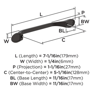 Amerock BP21937ORB Oil-Rubbed Bronze Cabinet Pull 5-1/16 inch (128mm) Center-to-Center Cabinet Hardware Ravino Furniture Hardware Drawer Pull