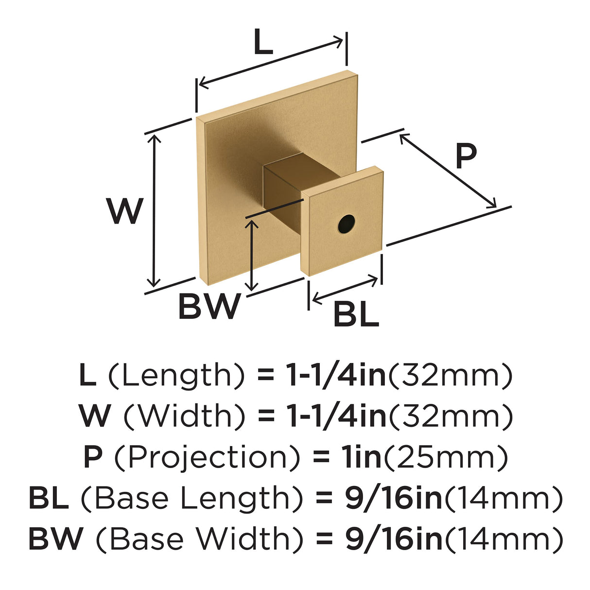 Amerock Cabinet Knob Champagne Bronze 1-1/4 inch (32 mm) Length Appoint 1 Pack Drawer Knob Cabinet Hardware