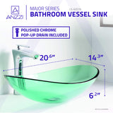 ANZZI LS-AZ076 Major Series Deco-Glass Vessel Sink in Lustrous Green