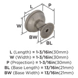 Amerock Cabinet Knob Satin Nickel 1-3/16 inch (30 mm) Diameter Westerly 1 Pack Drawer Knob Cabinet Hardware