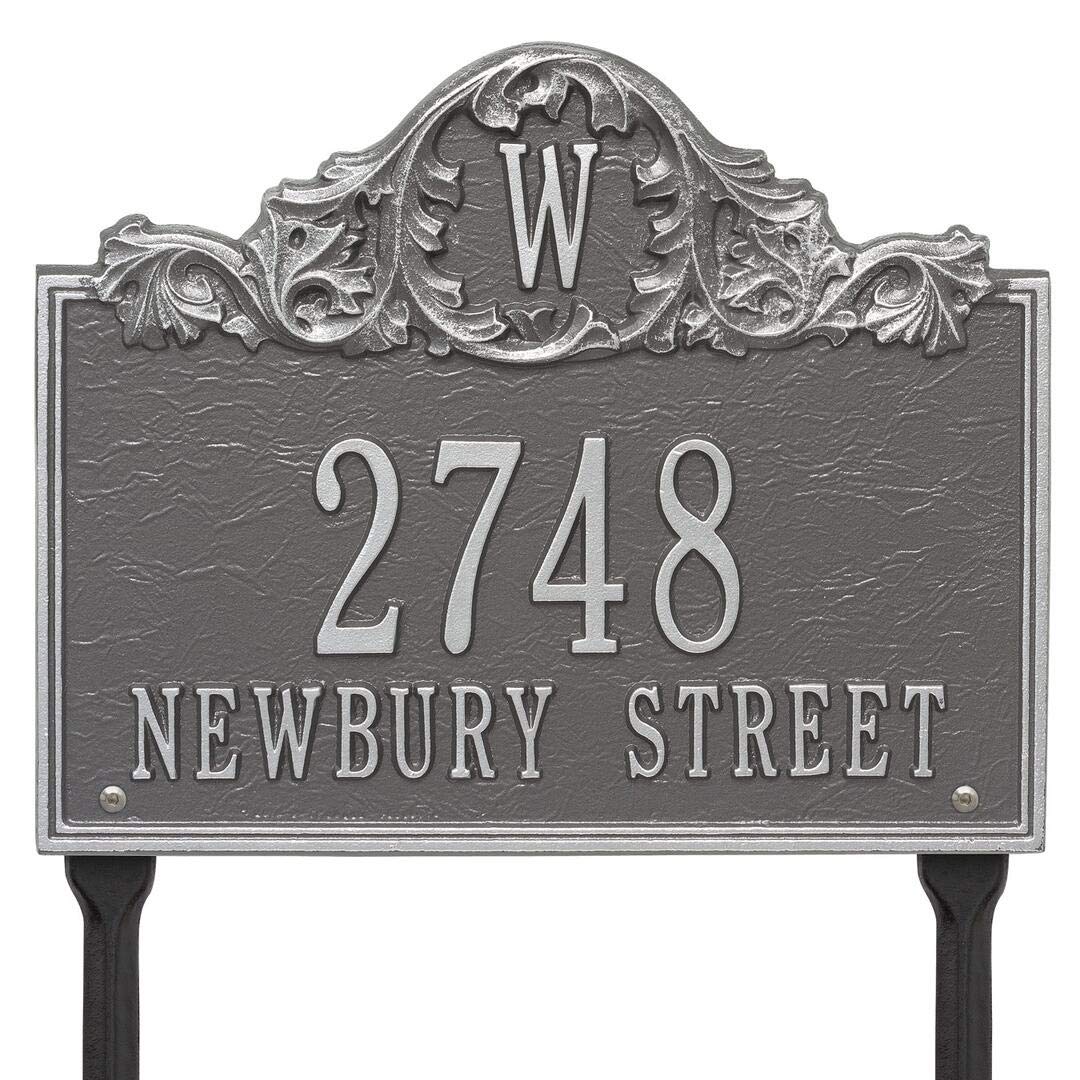 Whitehall 1109PS - Personalized Acanthus Monogram Plaque - Lawn - 3 Line