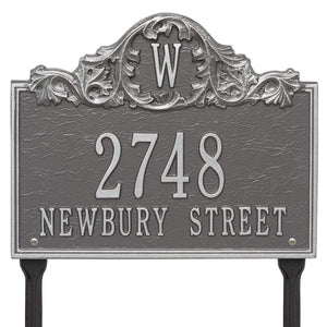 Whitehall 1109PS - Personalized Acanthus Monogram Plaque - Lawn - 3 Line