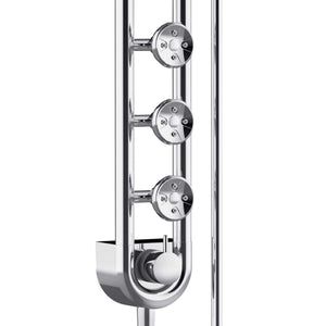 PULSE ShowerSpas 1058-CH Saturn Shower System with 8" Rain Showerhead, 3 Body Sprays, 5 Function Hand Shower, Polished Chrome