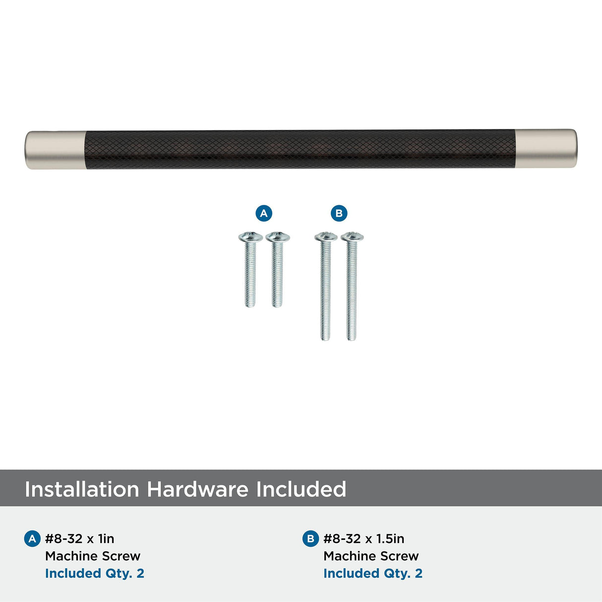 Amerock BP36562G10ORB Esquire Cabinet Pull, 8in (203mm) Center-to-Center, Satin Nickel/Oil Rubbed Bronze
