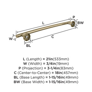 Amerock BH26543BBZ Golden Champagne Towel Bar 18 in (457 mm) Towel Rack Arrondi Bathroom Towel Holder Bathroom Hardware Bath Accessories