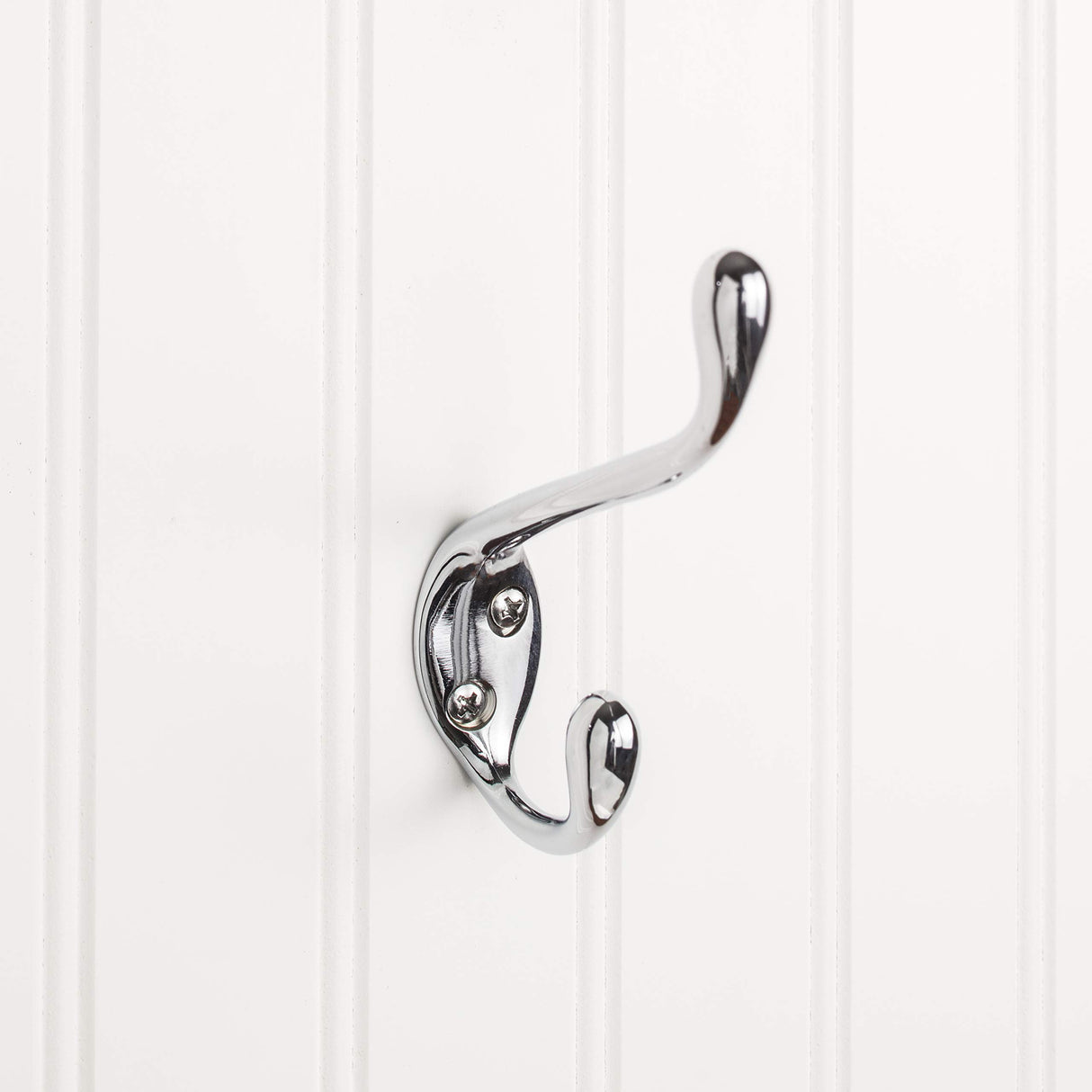 Elements YD40-450PC 4-1/2" Polished Chrome Large Transitional Double Prong Wall Mounted Hook